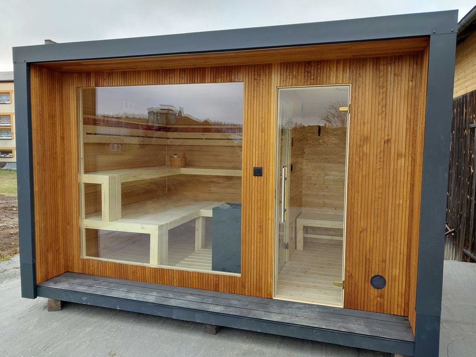 Sauna Ogrodowa ARKAYA Thermo 3,7 m x 2,6 m z przedsionkiem