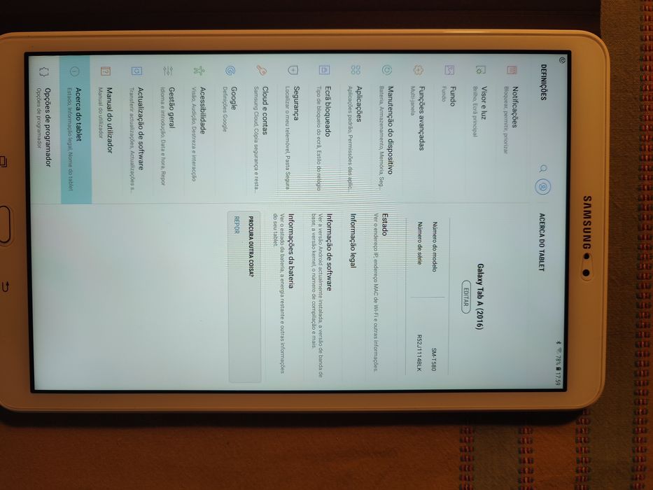 Tablet Samsung A6 2Gb/16Gb impecável
