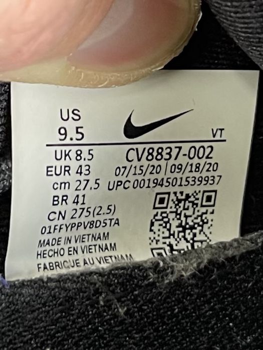 Nike Air Max Zephyr кроссовки 43 размер спортивные черные