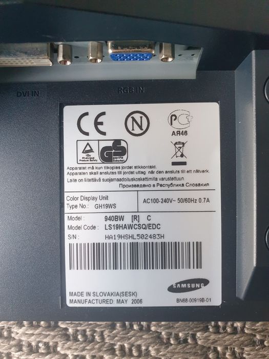 Monitor Samsung LS19HAW