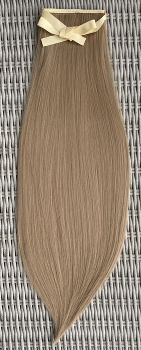 Premium Ultra włosy doczepiane, beżowy blond, kucyk, treska 206.