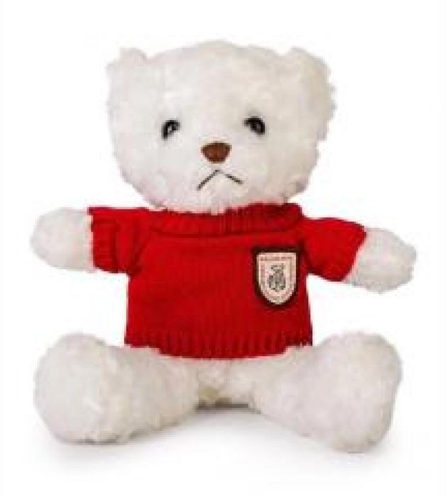 Miś biały 22cm w sweterku czerwony ,199x231 mm
