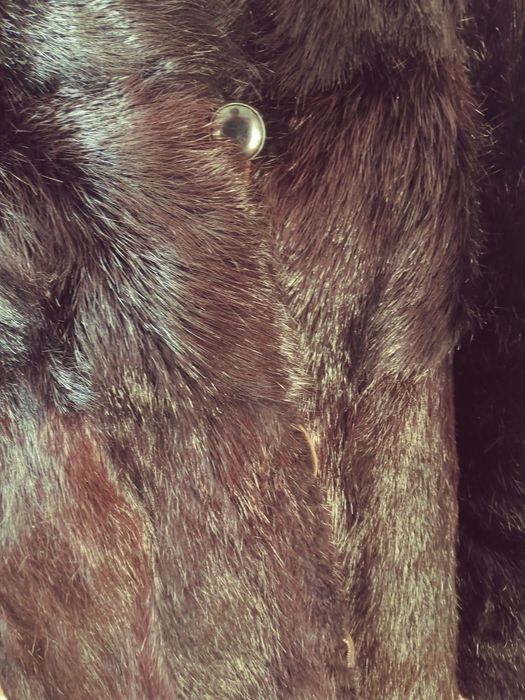 Futro czarne dlugi wlos natura nutria XL