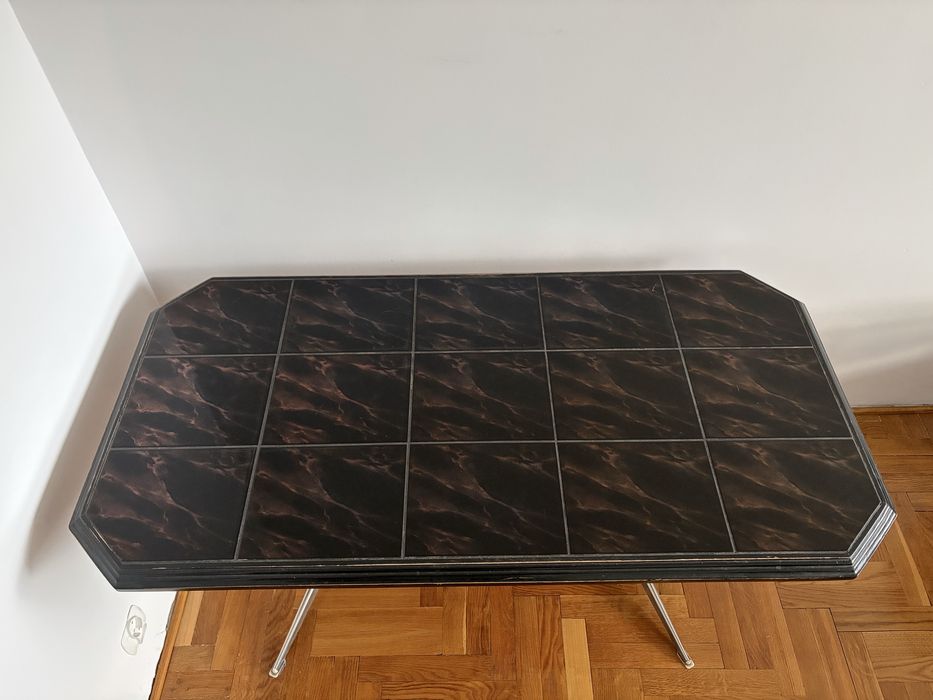 Ława solidna 135x67 czarna kamień