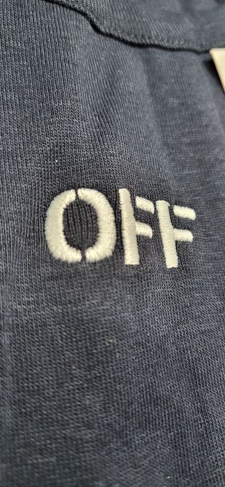 Off white damski top bluzka granatowa bawełna premium S
