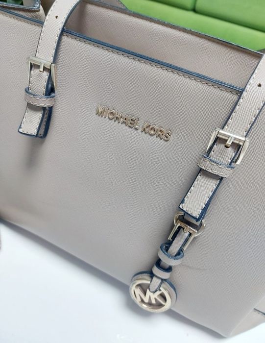Zestaw torebka i portfel MK na ramie A4  torba na codzień beżowa modna