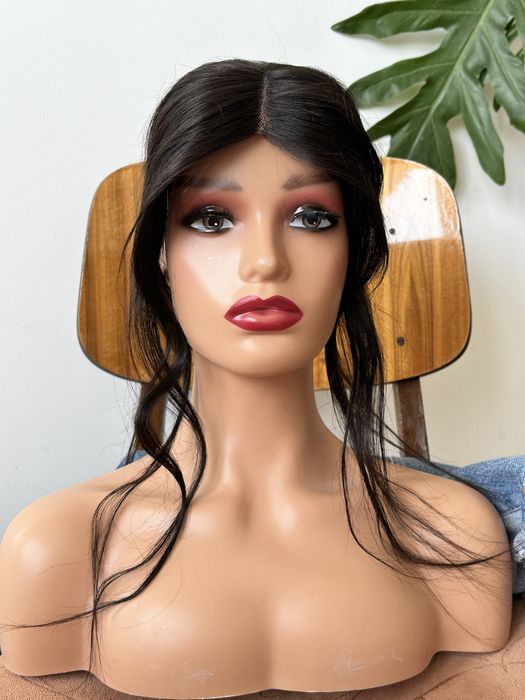 Bardzo dlugi czarny ciemny topper wlosy naturalne