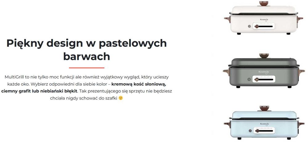 GRILL MultiGrill Kuvings wielozadaniow powłoka ceramiczna ceramic gril