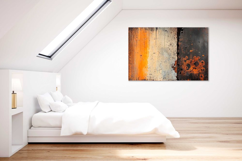 Rdzawa Abstrakcja | Obraz na płótnie 60x40 cm – Surowa Elegancja (057)