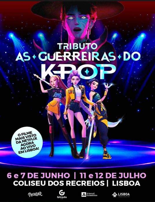 2 bilhetes para As Guerreiras do K-Pop 12jul Lisboa