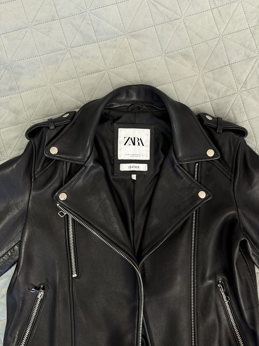 Стильна косуха з НАТУРАЛЬНОЇ шкіри під вінтаж ZARA