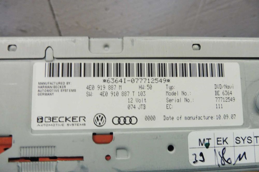 Radio Nawigacja Media AUDI S6 C6  KOMPLET