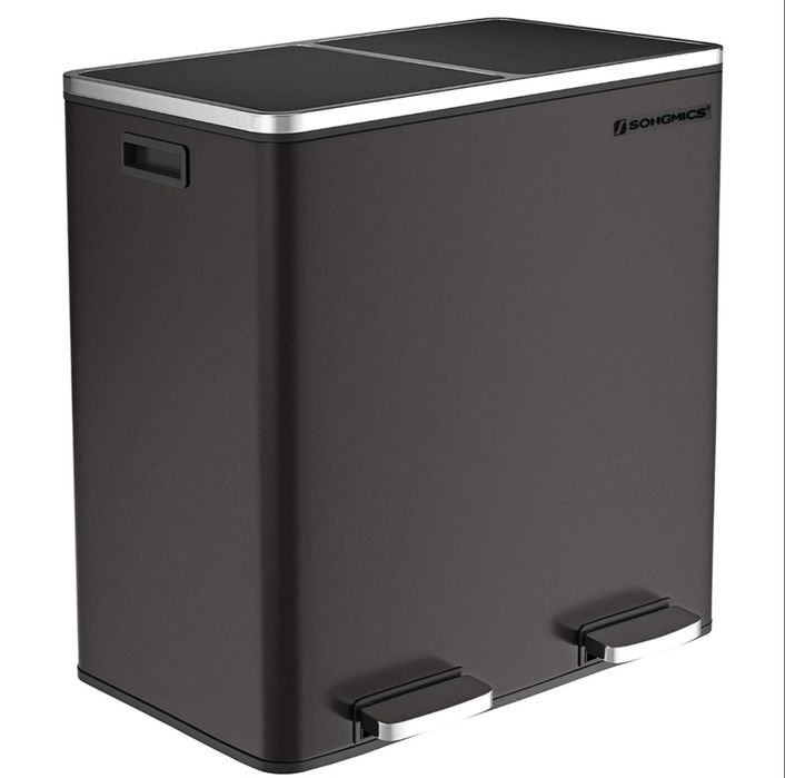 Kosz na śmieci podwójny 2x30L Pojemnik do Segregacji dwu komorowy 60L