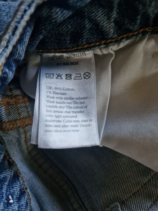 Jeansy dzwony wysoki stan looong XS