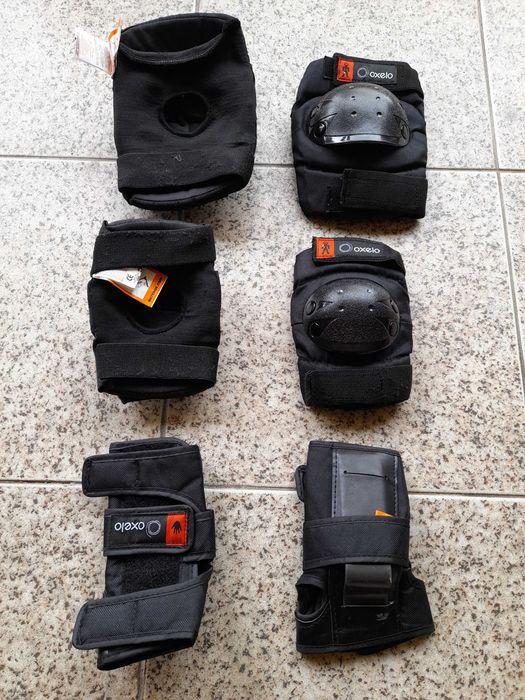 Protecções patins skate trotinete pretas