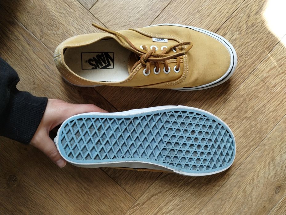 Żółte trampki sneakersy Vans z rzemykami