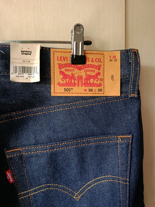 Нові джинси Levi's 501 Original W36 L36 (52 UA) сирий денім