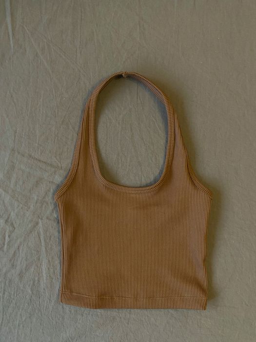 Топ коричневий в рубчик