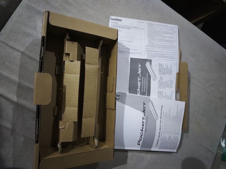Puste pudełko wraz z instalacjami drukarka termiczna brother PJJ-662 / 663