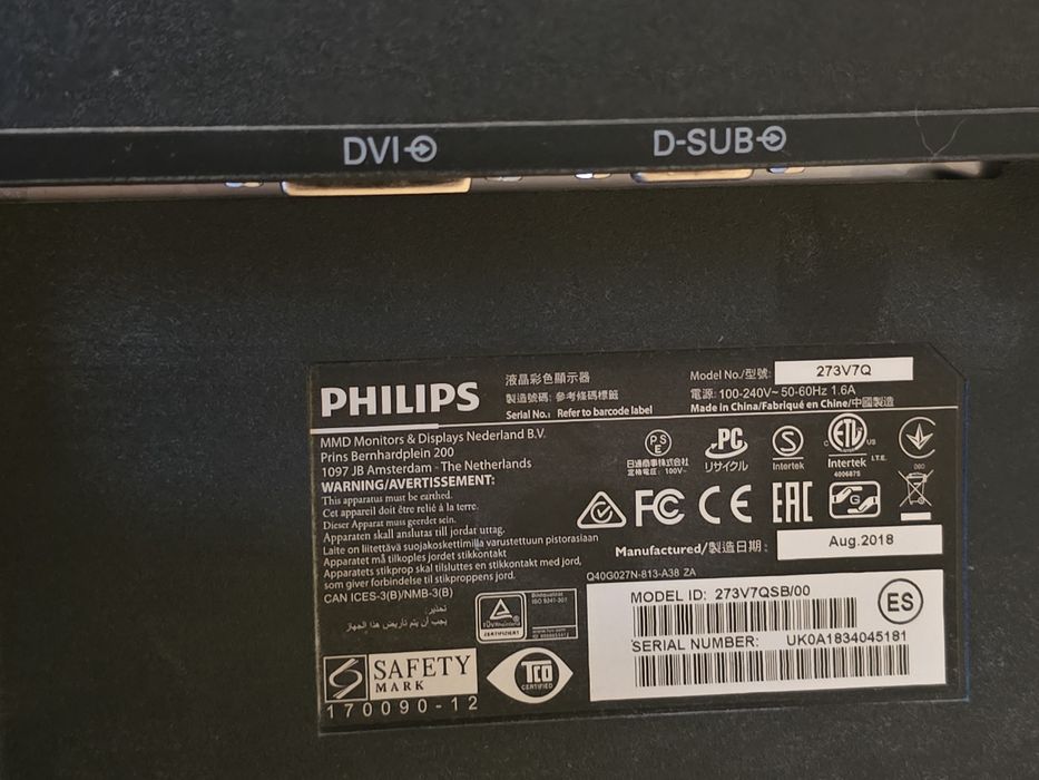 Monitor Philips 273V7Q 27 cali FHD