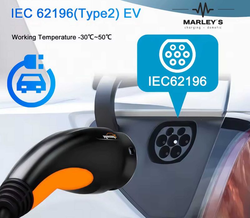 Extensão Cabo Carregamento 3.6 a 22 Kw - 1 / 3 Fases - 7 METROS