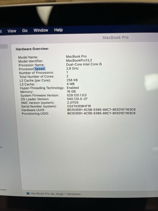 Apple MacBook Pro 13'' Touch Bar, 4 Thunderbolt, 16GB RAM, 512 SSD