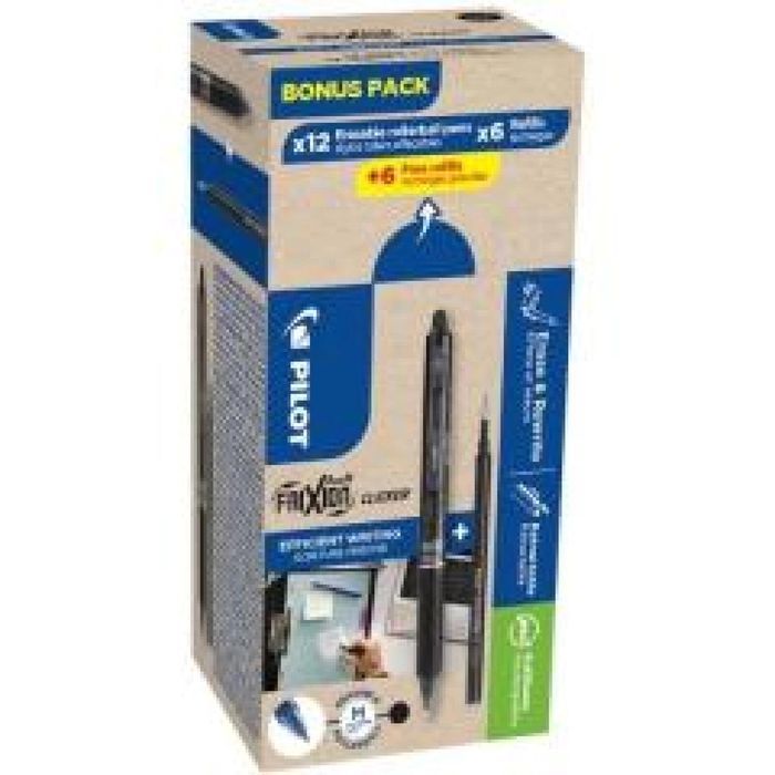 Pióro kulkowe Clicker 12szt + 12szt wklad niebiesk PILOT pudełko,