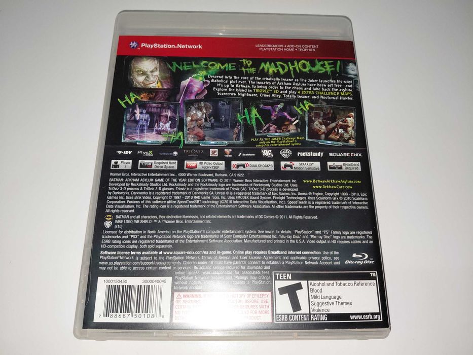 ps3 BATMAN ARKHAM ASYLUM edycja gry GOTY import z USA ma 3D na okulary