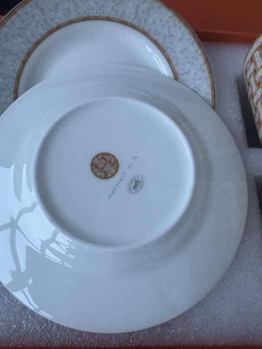Zestaw Hermes filizanki spodek talerzyk