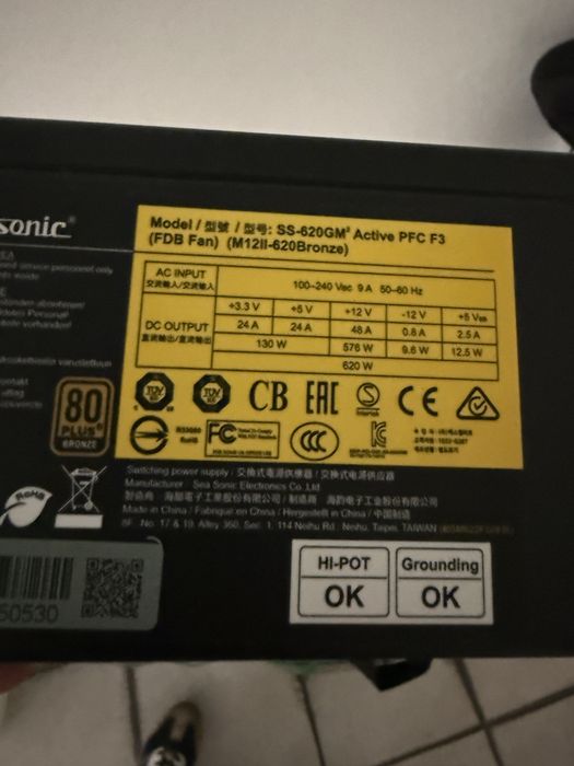Fonte de Alimentação SEASONIC M12II- 620 BRONZE
