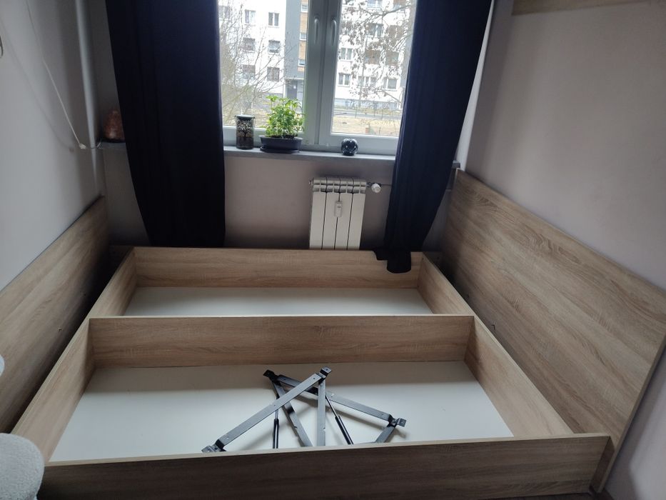 Skrzynia od łóżka dąb Sonoma 160 x200+mechanizm do podnoszenia
