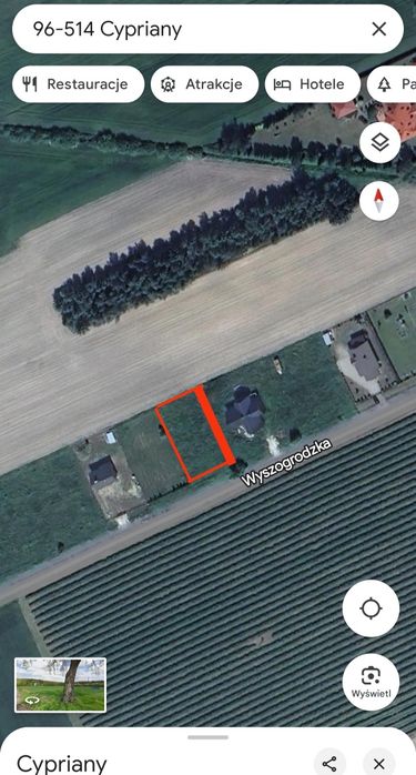 Działka budowlana Sochaczew Cypriany 1000m