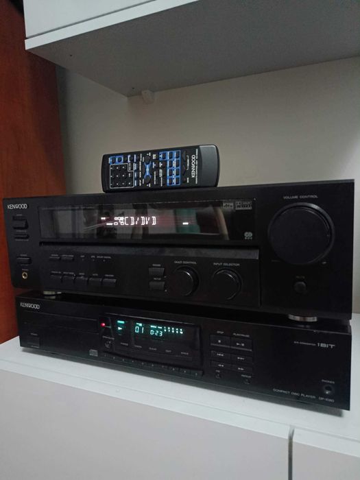 Amplituner Kenwood 5.1 +pilot + odtwarzacz Cd