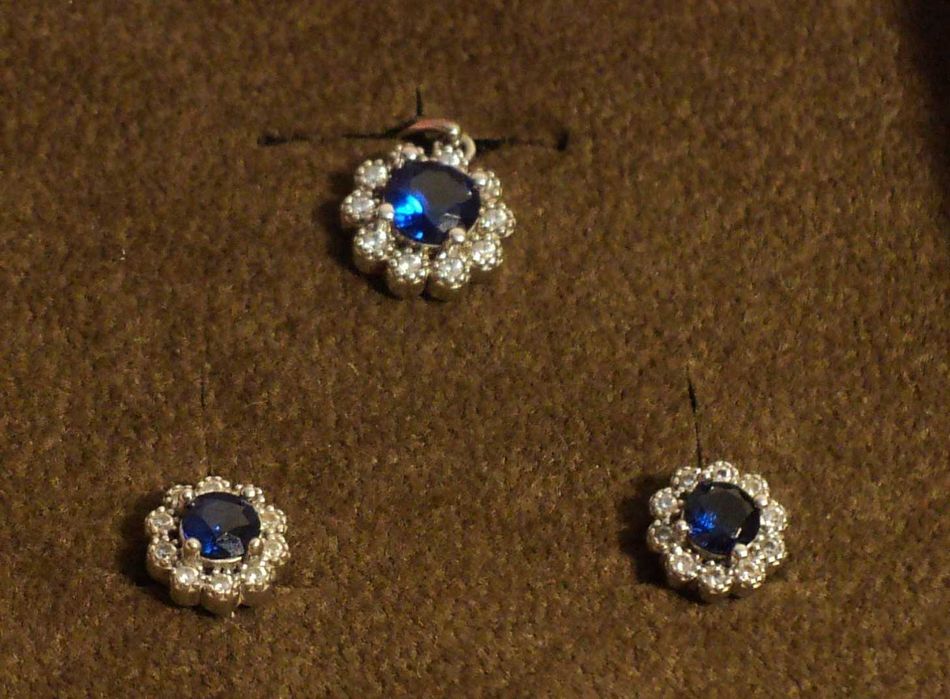 Piękny Komplet biżuterii Niebieska Księżniczka W. Kruk