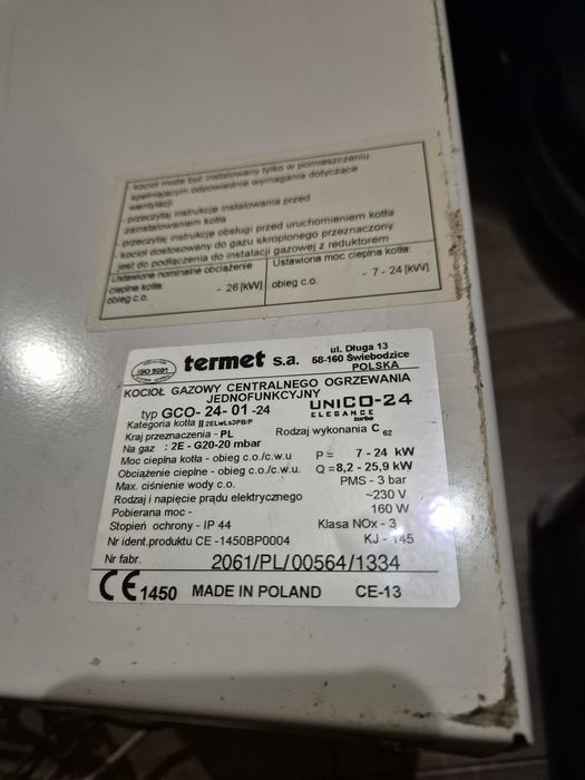 Kocial gazowy termet turbo 1-f elegance