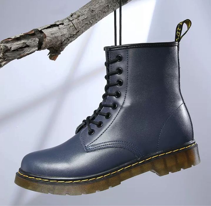 Botki unisex glany workery traperki timberki martensy niebieskie
