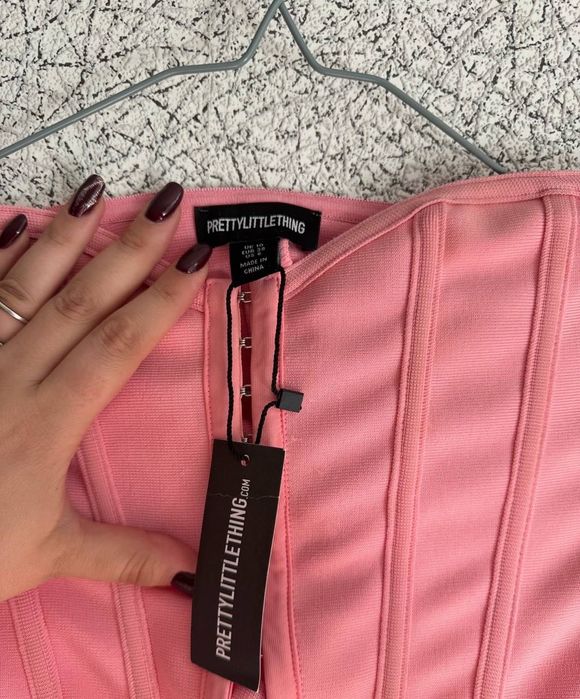 Рожевий корсетний топ