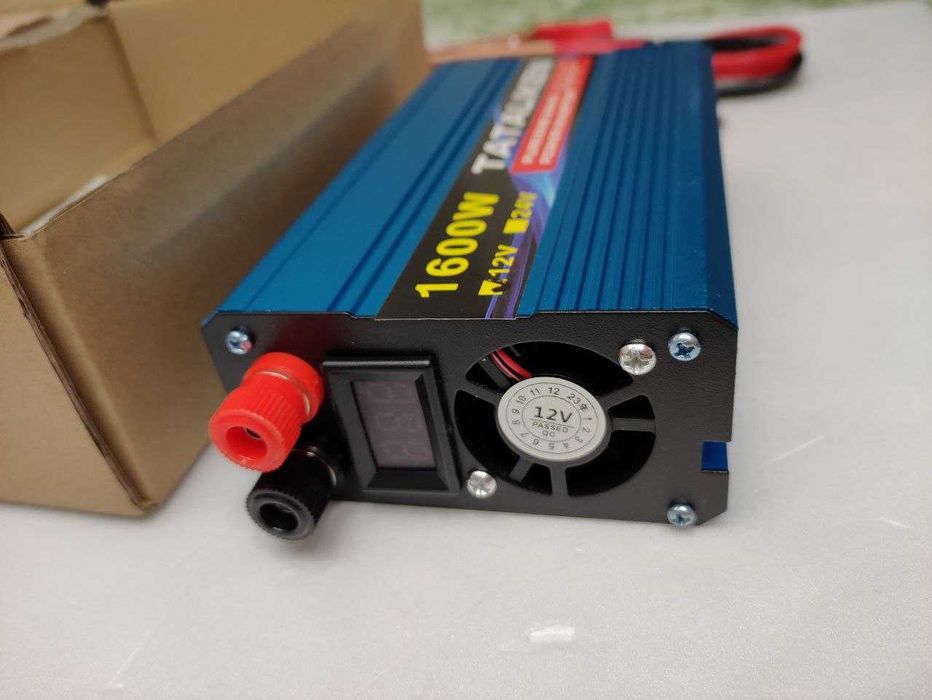 Якісний Інвертор (перетворювач з 12 в 220В) чистий сінус 50Гц, 1600Вт