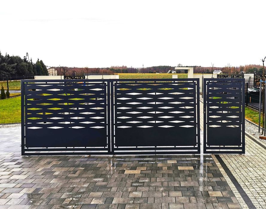 Brama + Furtka z profila 80x20 Ocynk Ral Producent kpl,słupów Panel