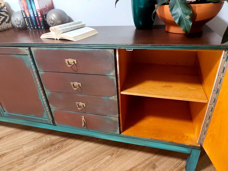 Komoda Drewniana Sideboard po Metamorfozie