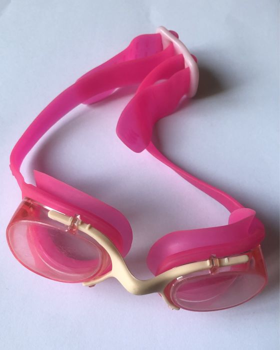 Okularki dziecięce do pływania Tribord (Decathlon), różowe