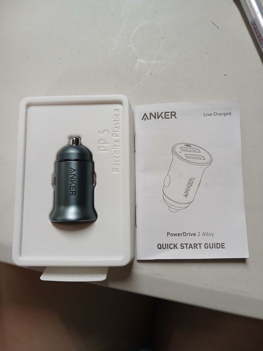 Carregador Isqueiro Carro Anker PowerDrive 2 Alloy Dual USB (Novo)