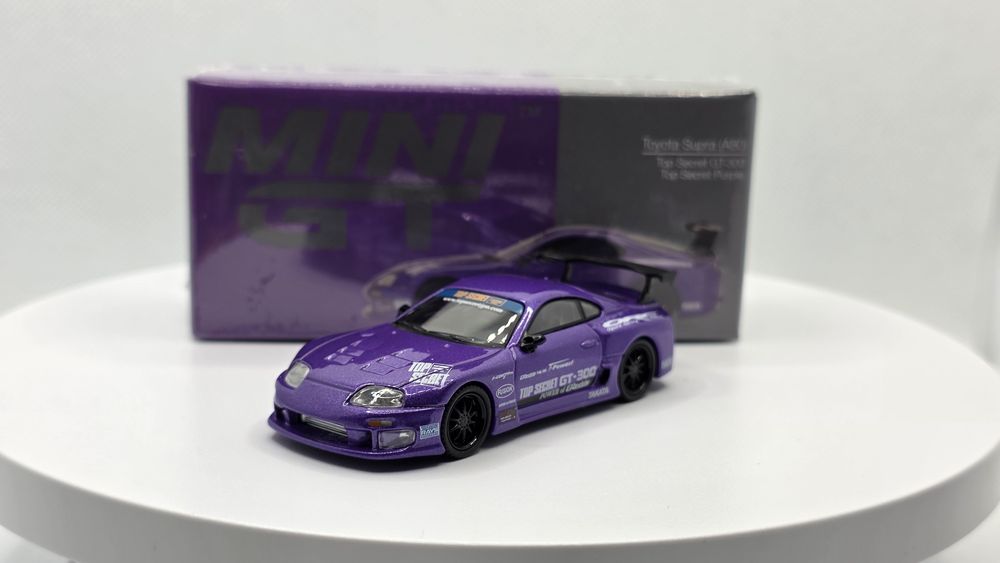Mini GT Toyota Supra (A80) Top Secret GT-300 Top Secret Purple LHD
