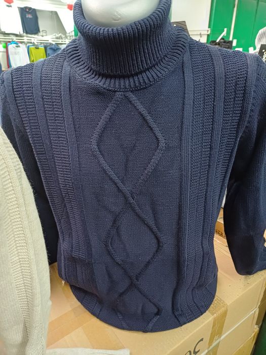 Golf męski warkocz granatowy M.