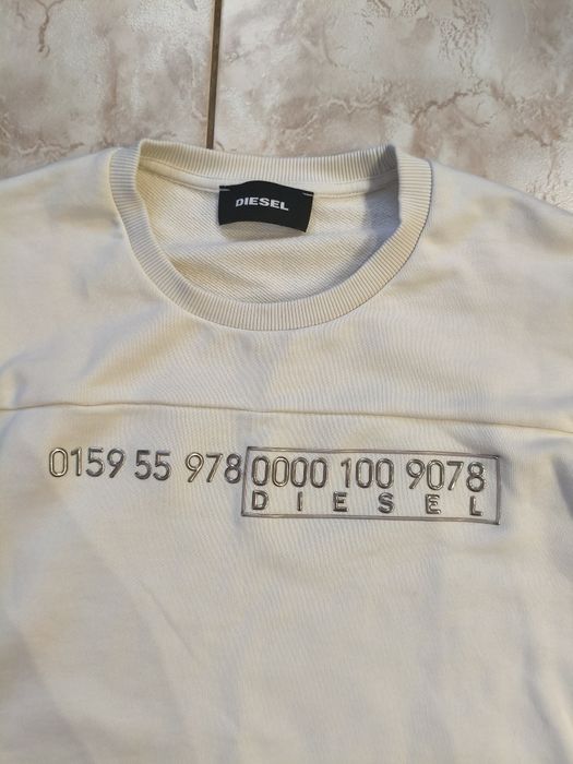 Світшот Diesel S-Cory молочно-білий з принтом XL ідеальний стан