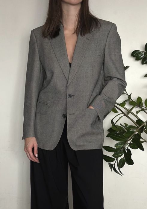 marynarka wełna szara oversize