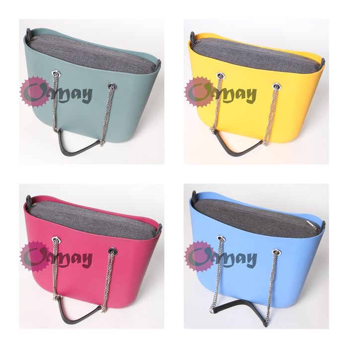 Grafitowy organizer do OBAG STANDARD plecionka grafit 2 kieszenie OMAY