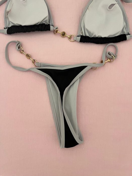 Bikini tanga preto e branco tam S brasileiro usado apenas 1x