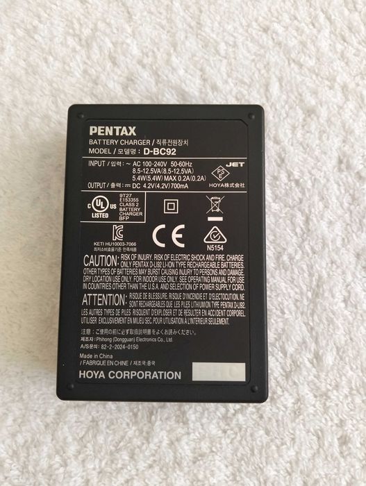 Carregador Pentax D-BC92