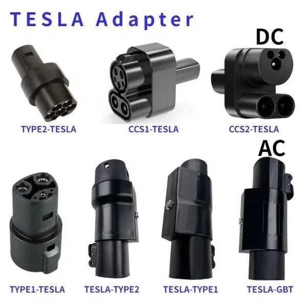 Перехідник адаптерTesla - CCS2 COMBO+type 2   Type1 -Type2 -GBT- Tesla